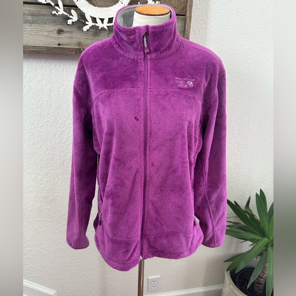 Mountain Hardwear Pyxis Plush Purple Teddy Jacket ladies large FLAW